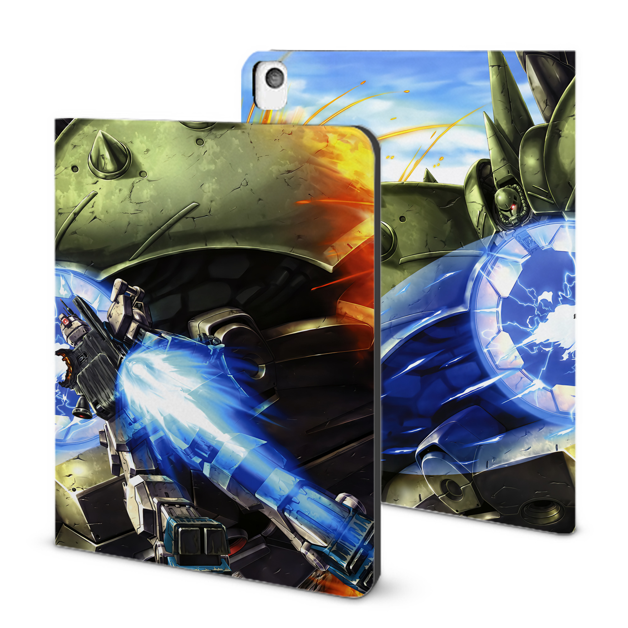 （画像用） 機動戦士ガンダム Mobile Suit Gundam IPadケース ペンホルダー付き ブックスタイルデザイン